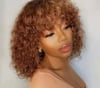 Ready to Wear- Kinky Curly Bob Human Hair Bangs Wig