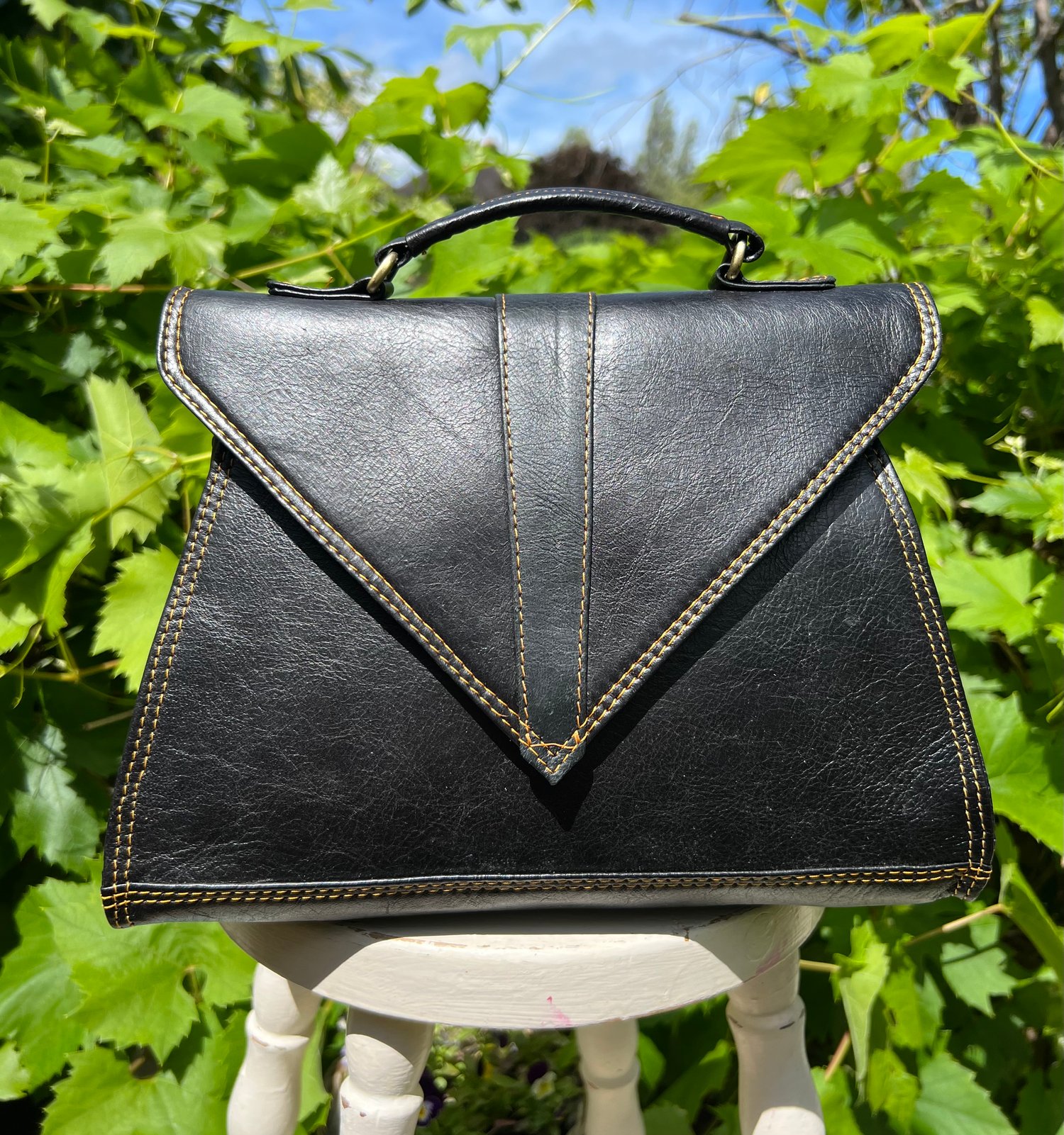 Image of Recycled Leather Triangle #57D