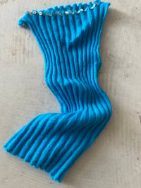 Image 3 of Mohair Boat Neck Top with  Pearl Buttons  Blue