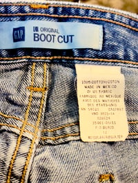 Image 10 of Womens Gap Up Cycled Jeans SZ12 Custom painted animal print w- silver studs Vintage 2011