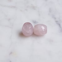 Image 1 of HMBD BEADS BARREL NATURAL ROSE QUARTZ