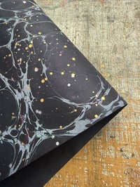 Image 3 of One of a kind hand marbled paper 'Void' (slight second)