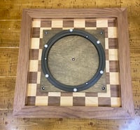 Image 5 of Premium Swivel Chess Board • 2.25" Maple/Walnut Squares • Cherry & Walnut Frame