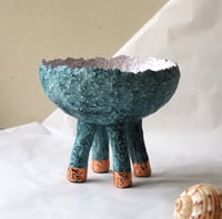 Image 7 of Handmade Pedestal Paper Mache Bowl | Sculptural Home Decor