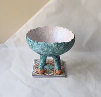 Image 13 of Handmade Pedestal Paper Mache Bowl | Sculptural Home Decor