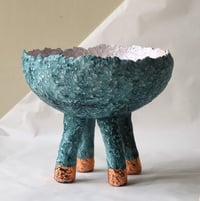 Image 3 of Handmade Pedestal Paper Mache Bowl | Sculptural Home Decor