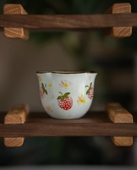 Image 3 of Hand-Painted Strawberry Ceramic Cup