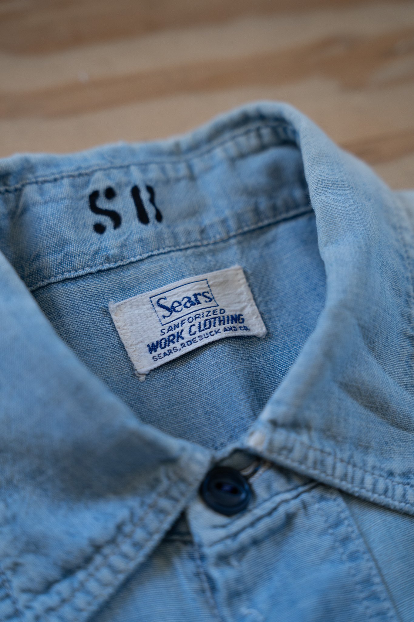Image of Repaired Vintage Chambray Work Shirt