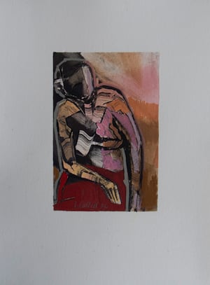 Image of The Red Skirt (Monoprint and Soft Pastel)