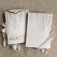 Image 3 of Handmade Vow Books: willow and swan set of 2 - 1 his vows and 1 her vows include