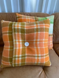 Image 4 of Green Orange Check Cushion