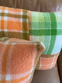 Image 5 of Green Orange Check Cushion