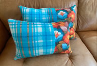 Image 1 of Teal Flower Cushions