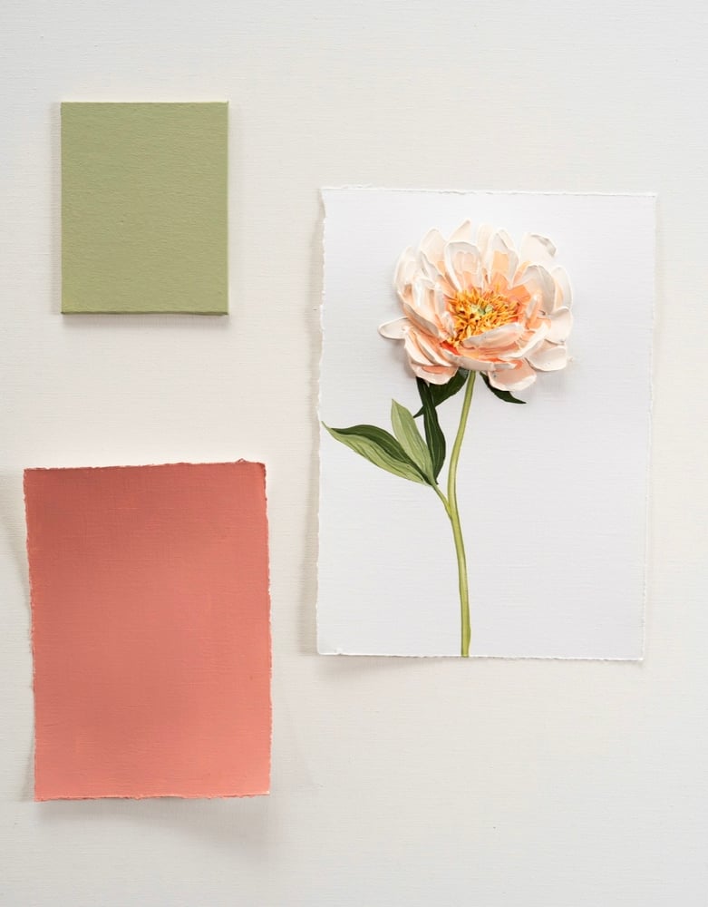 Image of Coral Charm Peony On Off -White 