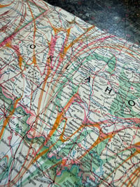 Image 2 of Vintage 'NAT GEO' Hand Marbled Map - U.S South Central one-of-a-kind