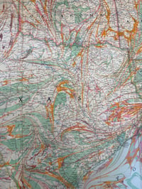 Image 8 of Vintage 'NAT GEO' Hand Marbled Map - U.S South Central one-of-a-kind