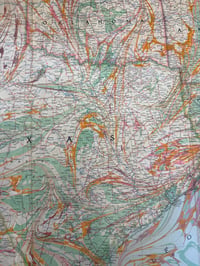 Image 9 of Vintage 'NAT GEO' Hand Marbled Map - U.S South Central one-of-a-kind