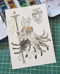 Image 1 of Ink Cap Mushroom Cat - Original Art