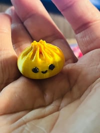 Image 1 of Cute Yellow Dumpling Bead | Kawaii 3D Printed Food Bead