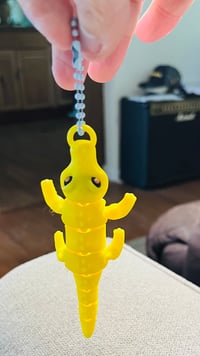 Image 2 of Yellow Alligator Keychain | 3D Printed Kawaii Reptile Charm | Fun Bag Charm, Backpack Charm & Gift
