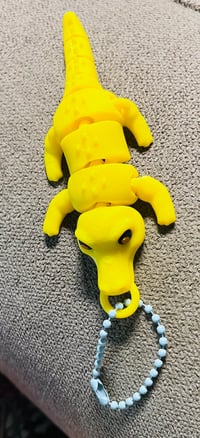 Image 4 of Yellow Alligator Keychain | 3D Printed Kawaii Reptile Charm | Fun Bag Charm, Backpack Charm & Gift