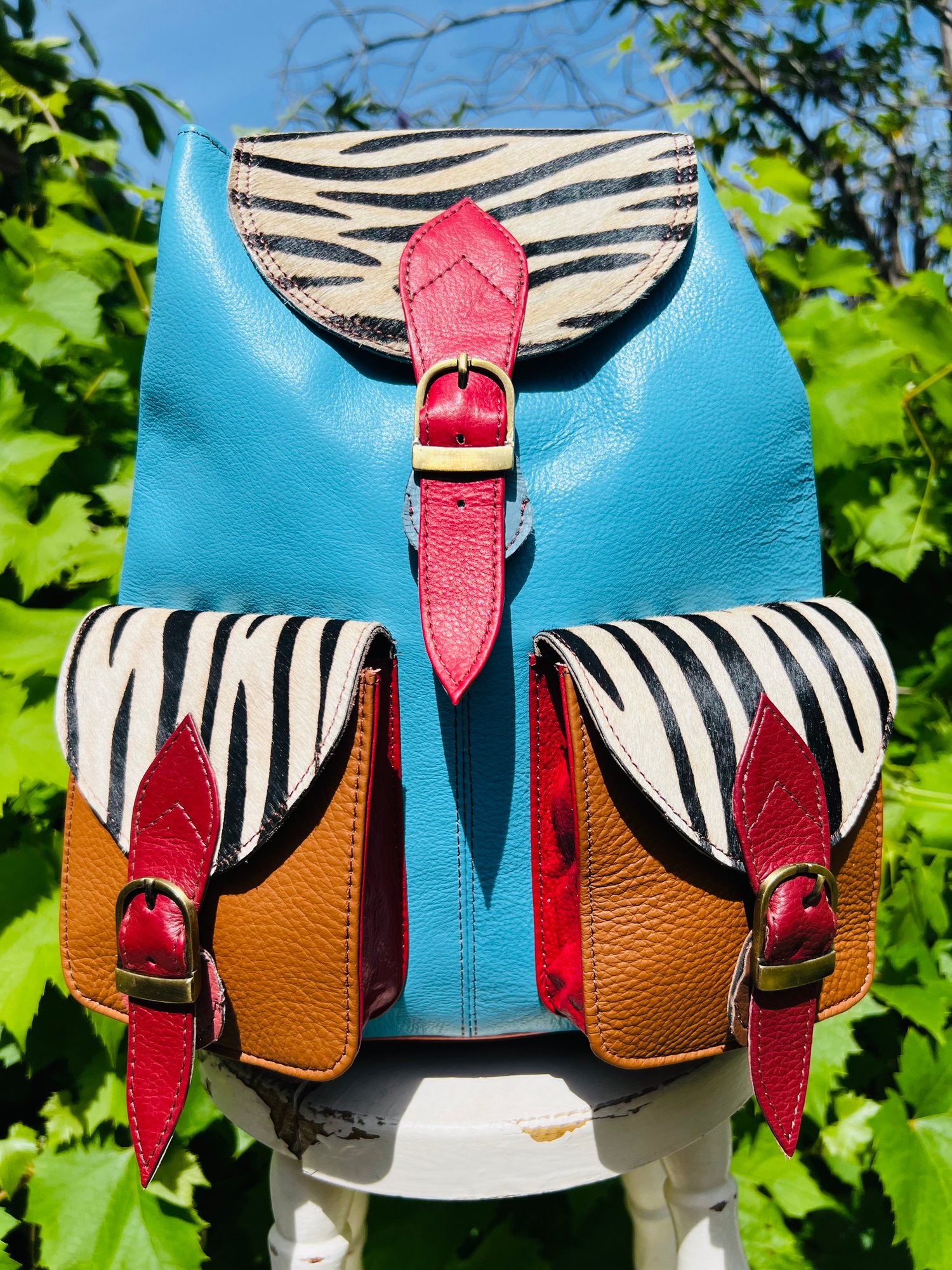 Image of Traditional coloured backpack -2 pkt #32BB