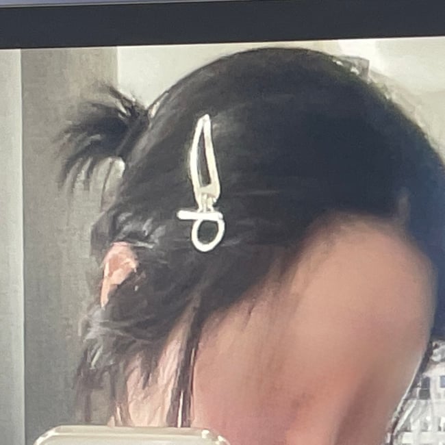 silver 'yin yang' hair clip 