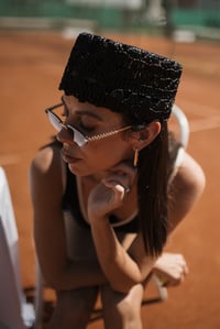 Image 1 of Raffia Pillbox Hat