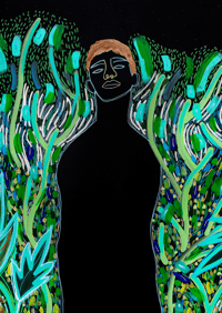 Boy with plants