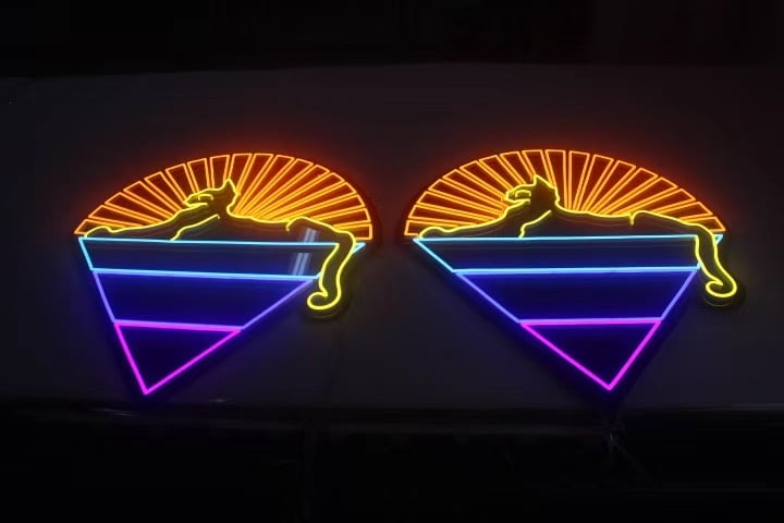 Image of After Midnight Cats under the stars LED neon