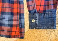 Image 5 of Go Hemp flat head collarless plaid shirt, made in Japan, size 2 (M)