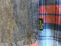 Image 4 of Go Hemp flat head collarless plaid shirt, made in Japan, size 2 (M)