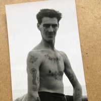 Image 2 of  1938 photo of shirtless tattooed soldier 