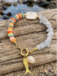Image 1 of Baroque pearl charm bracelet 
