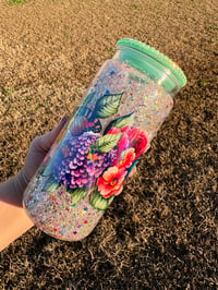 Image 3 of 20oz Acrylic Butterfly Snowglobe Cup 