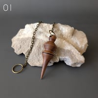 Image 1 of Hardwood Pendulum on Antique Brass Chain - I
