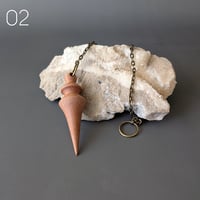 Image 2 of Hardwood Pendulum on Antique Brass Chain - I