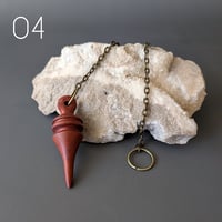 Image 4 of Hardwood Pendulum on Antique Brass Chain - I