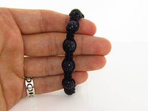 Image of Blacked Out Shamballa Bracelet Swarovski Stones 4.50ct 