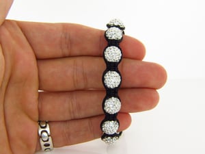 Image of White Ice Shamballa Bracelet Swarovski Stones 4.50ct