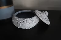 Image 3 of Storage Jewelry Trinket Box Lava Rock Texture White