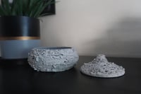Image 2 of Storage Jewelry Trinket Box Lava Rock Texture White