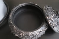Image 4 of Storage Jewelry Trinket Box Lava Rock Texture Black