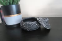 Image 2 of Storage Jewelry Trinket Box Lava Rock Texture Black