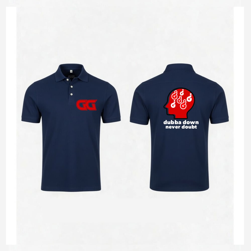 Image of Designer Dubba Down Polo (Navy/Red)