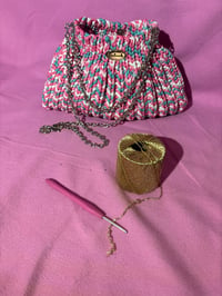 Sac bourse en crochet " Multicolore Pastel"