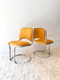 Image 6 of SET DE SEIS SILLAS CROMADAS AZAFRÁN, AÑOS 60
