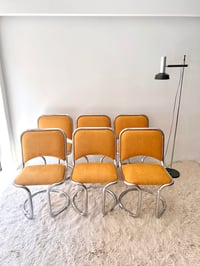 Image 1 of SET DE SEIS SILLAS CROMADAS AZAFRÁN, AÑOS 60