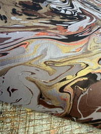 Image 3 of One-of-a-kind hand marbled paper  - Lace Agate on Brown
