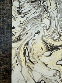 Image 4 of One-of-a-kind hand marbled paper  - Lace Agate on white with black